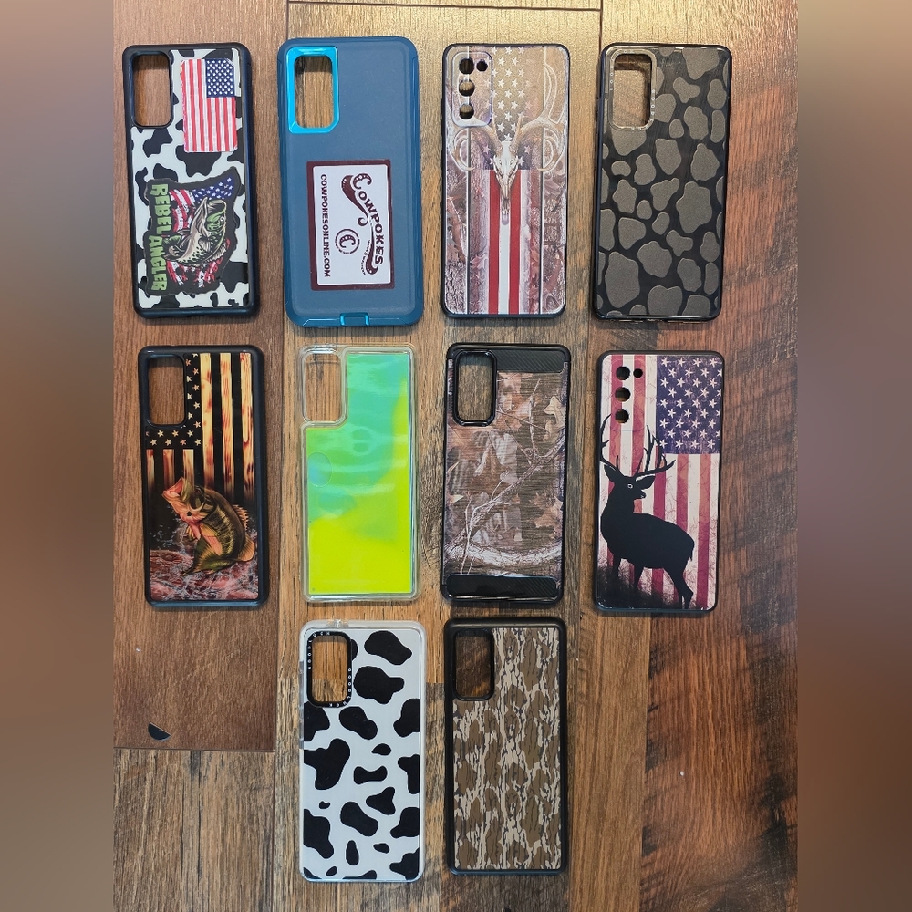 Samsung Galaxy S20FE Phone Cases American Flag Camo Hunting Fishing Country Cow
